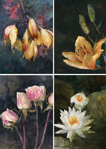 paintings of flowers for beginners. Flowers - watercolour