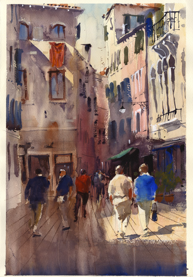 Busy back street, Venice